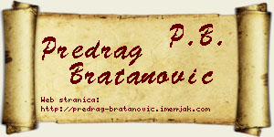 Predrag Bratanović vizit kartica